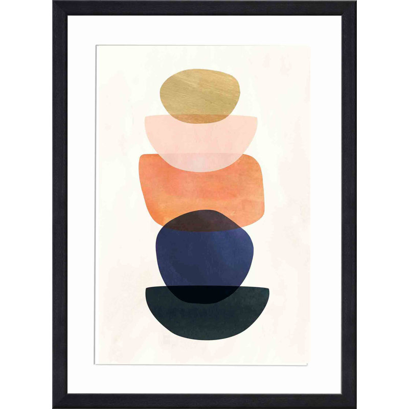 Mod Mods II par Victoria Borges - peinture encadrée, Noir, H 48 po x l 32 po