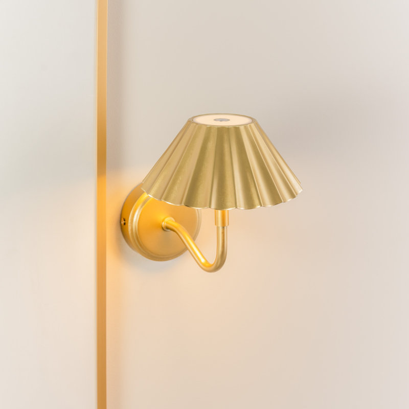 Bethenia Plastic LED Flush Mounted Sconce, Gold