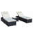 3-Piece Outdoor Patio Furniture Set Chaise Lounge With Glass Coffee Table, Adjustable Back And Feet-1064153194
