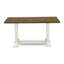 Ensemble de table de salle à manger 5 pièces comprenant une table en bois jacobine vieilli et 4 chaises de cuisine en lin crème avec dossier haut - Lin brossé blanc-323555502