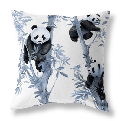 Climbing Panda Outdoor Reversible Throw Pillow