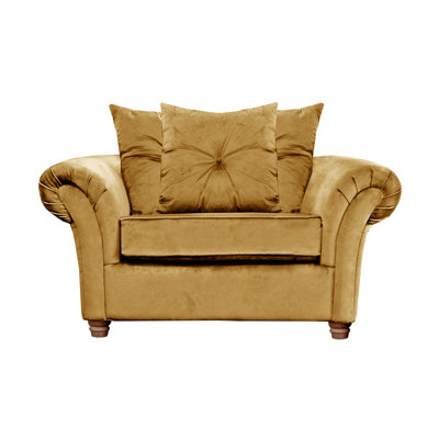 Lila 135cm W Velvet Rolled Arms Loveseat