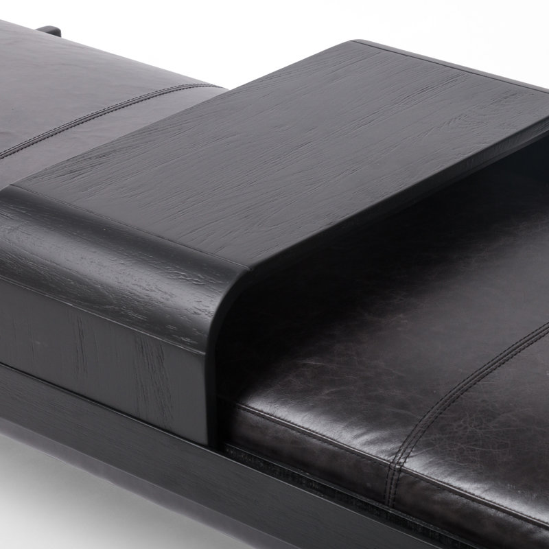 Fawkes Upholstered Bench, Sonoma Black, Brushed Ebony
