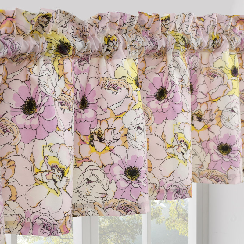 Misty Bloom Floral Light Filtering Rod Pocket Valance