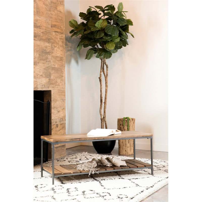 Banc d'appoint avec tablette à lattes Foundry