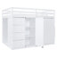 Lit mezzanine blanc avec rangement fonctionnel - armoires, armoires, tiroirs pour un espace multifonctionnel