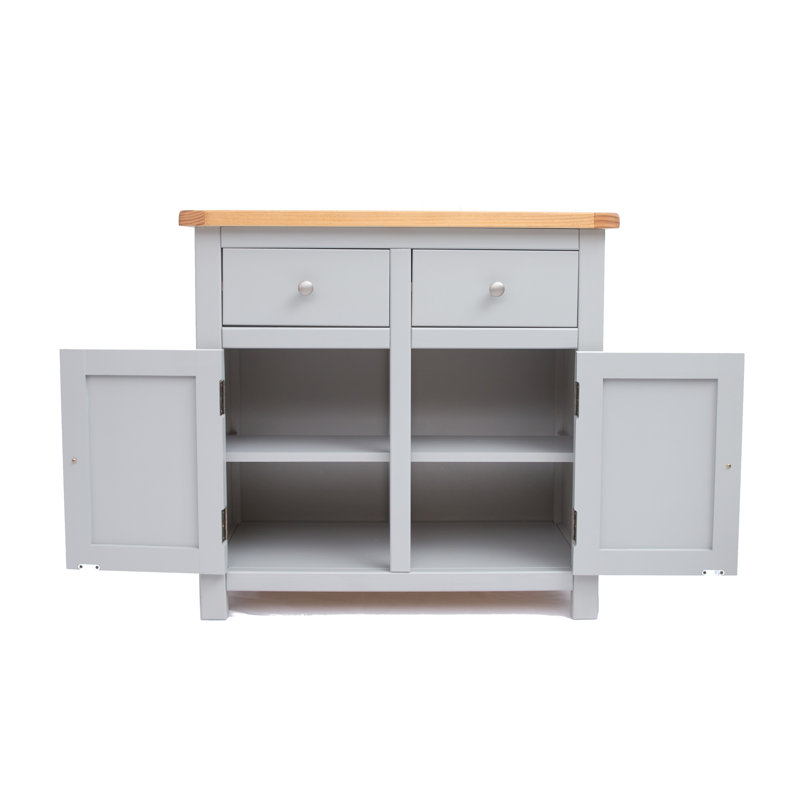 Napolitano 84cm Sideboard, Grey/Satin Chrome
