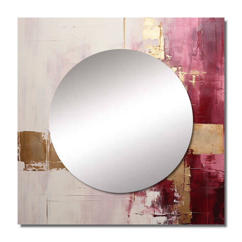 Tevin Minimalisme Horizon - Art mural abstrait miroir carré pour salle de bain, 29 po x 29 po