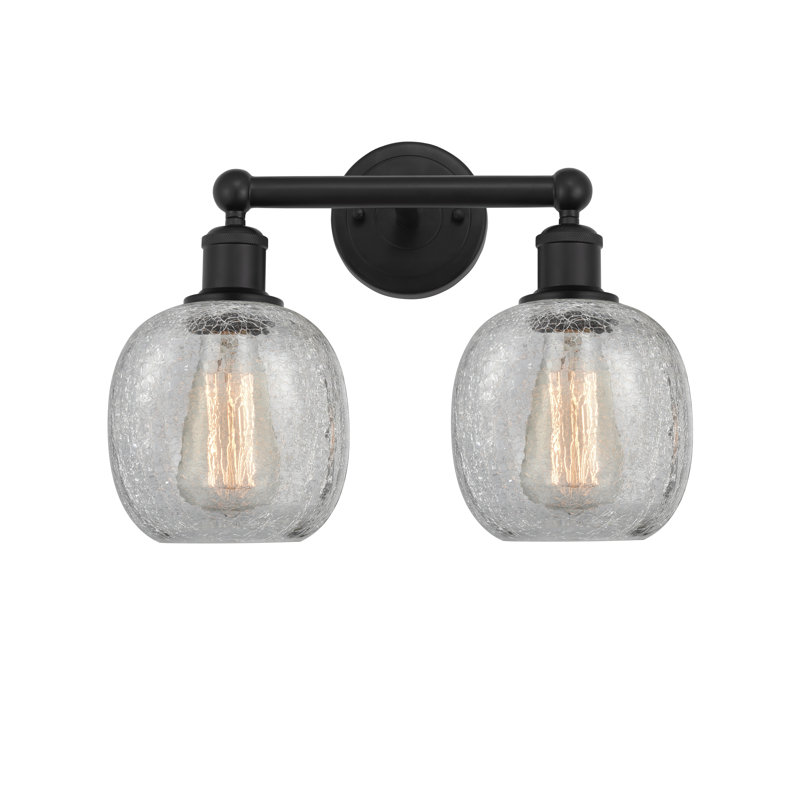 Carlucci 2 - Light Dimmable Vanity Light, Matte Black, Clear Crackle