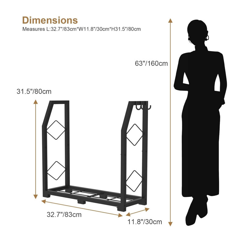 86.4cm W Metal Log Rack