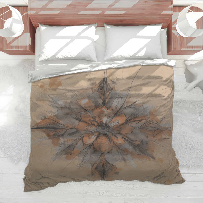 Abstract Floral Sketch Comforter, Twin Extra Long