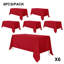 6 pièces de nappes de Noël en polyester rouge 90 x 132 po, nappes de table de salle à manger rectangulaires. Convient pour la cuisine, la salle à manger, le mariage, la décoration de bureau, l'exposition, la décoration des Fêtes. Excellents accessoires de cuisine, parfaits pour les tables rectangulaires de 6 pi-1230904272-1230904273