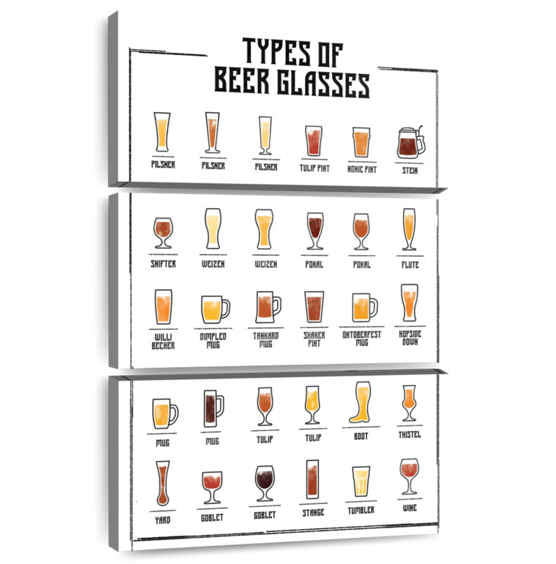Charte des verres à bière Yarlin, H 38 po x l 24 po