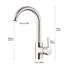 Robinet de lavabo commercial en acier inoxydable à poignée simple - nickel brossé, avec acier inoxydable de cuisine moderne à rotation stable, poignée, cartouche en céramique