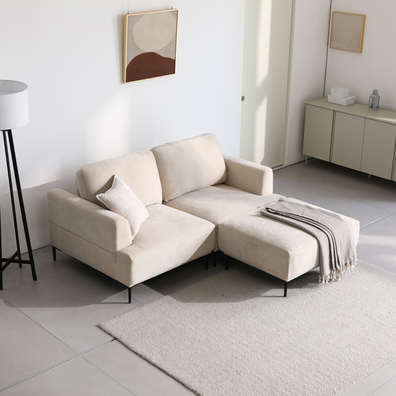 Canapé 71 po avec tabouret 1 pièce, Beige