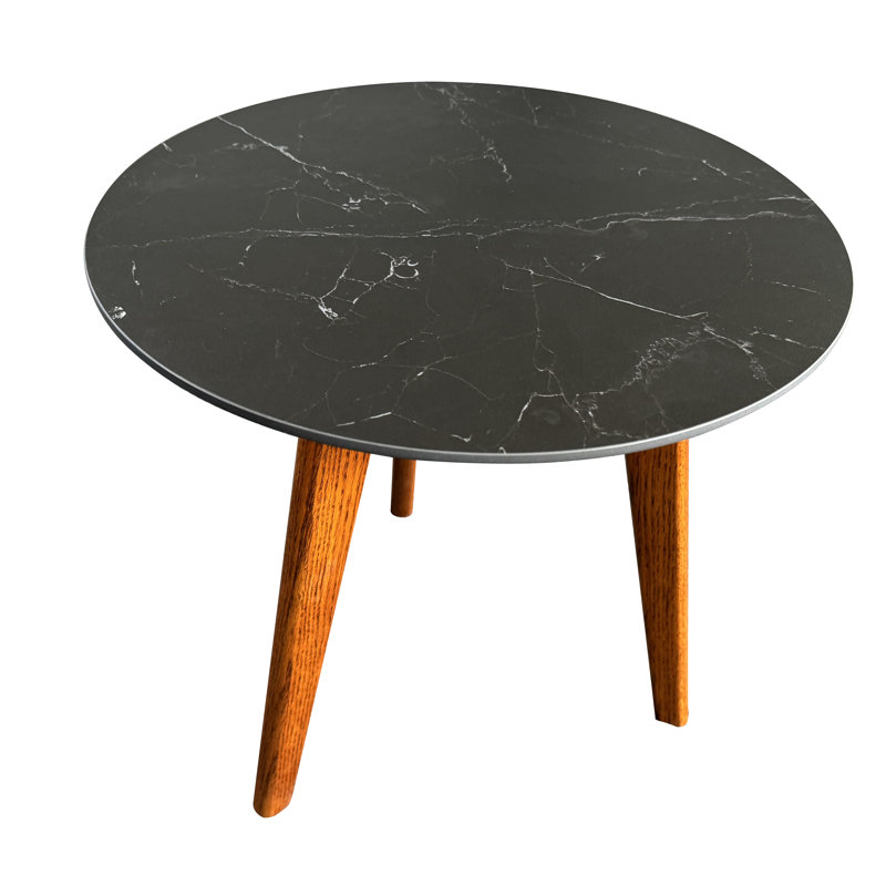 Table de bout à trois pieds Karyssa, Bois foncé, Noir
