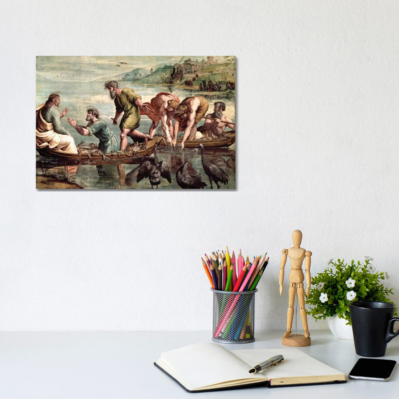 The Miraculous Draught Of Fishes by Raphael - Wrapped Canvas Painting, 20.32 cm H x 30.48 cm W