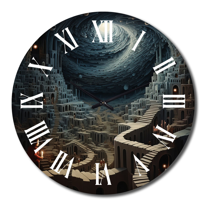 Horloge murale «Unraveling the Blue Labyrinth Mystery I», Grand