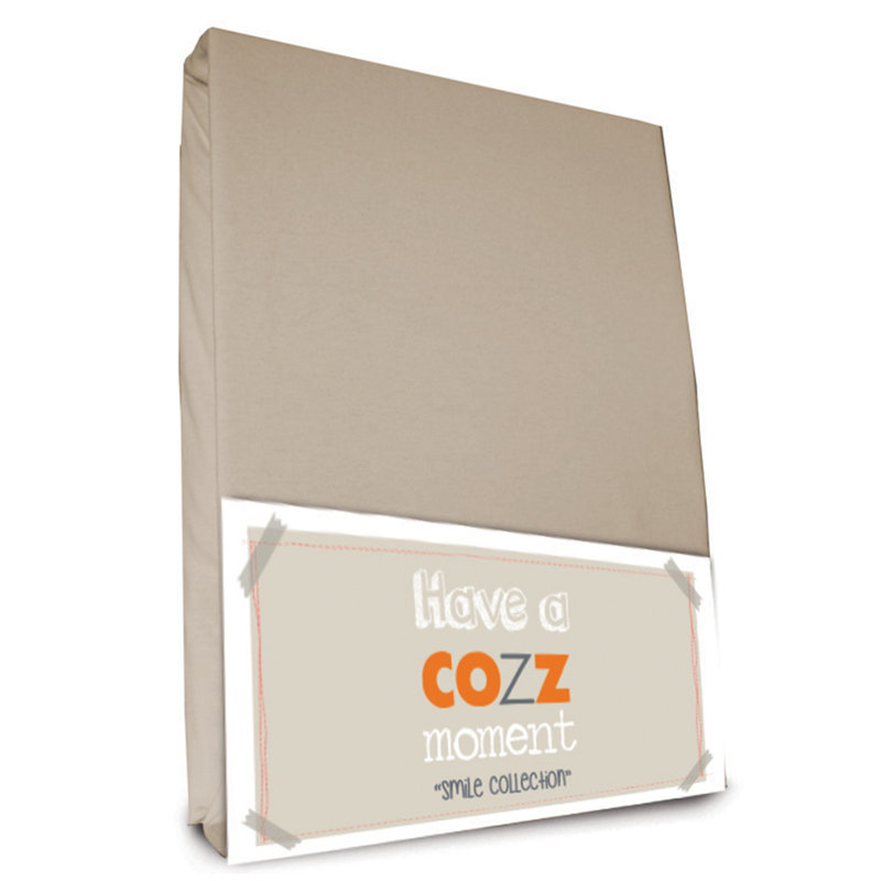 100% Cotton Fitted Sheet, Sand, 80 x 220 cm