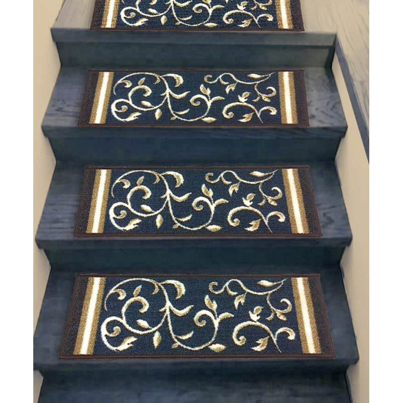 Tapis d'escalier antidérapant Weinert, Bleu marine