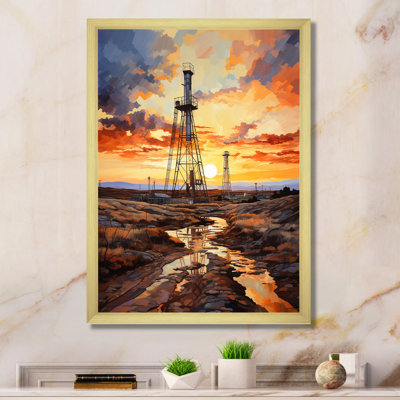 «Orange Oil Rigs Resilient Rig», reproduction sur toile