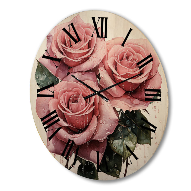 Horloge murale en bois massif Nazmeen, Grand