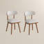 Ensemble de 2 chaises de salle à manger pivotantes de style Mid-Century moderne, chaises de table rondes, chaises de table de petit-déjeuner, chaises de table en bois, beige et noyer clair