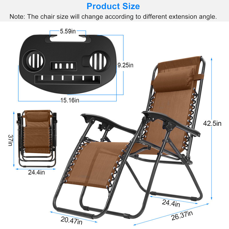 Margareta Outdoor Metal Chaise Lounge, Black/Brown