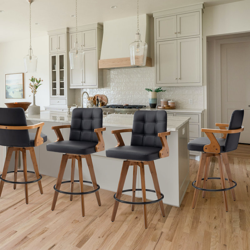 Tabouret de comptoir pivotant 27 po H, Noir