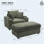 Coussin détachable avec repose-pieds Corduroy-129598815