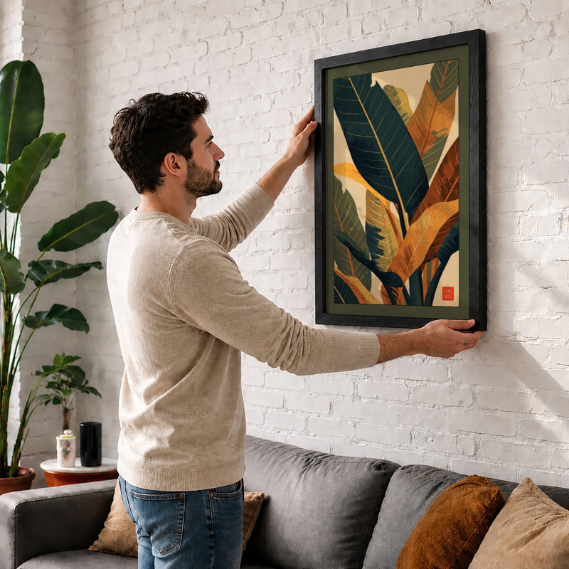 Potted Plant Study Botanical - Framed Print, A4 - 29.7 x 21.0 cm, Black