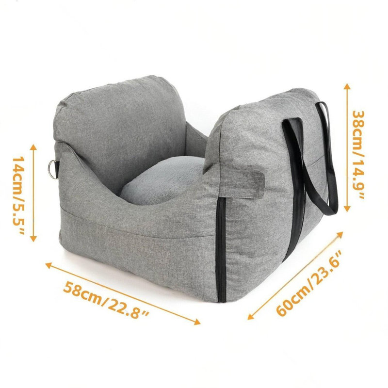 Petit siège d'auto pour chien, Gris