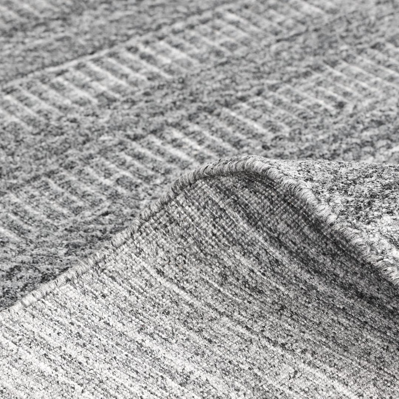 Sanam Striped Area Rug in Gray, Rectangle 5' x 8'