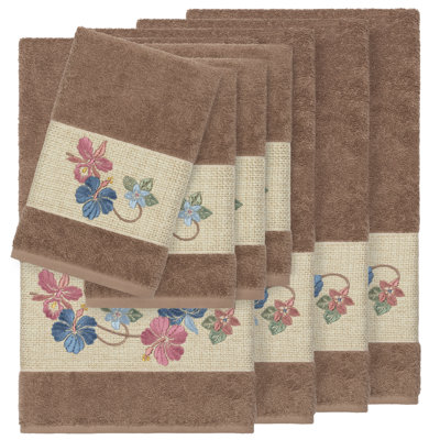 Ensemble de serviettes en coton turc 8 pièces Caroline