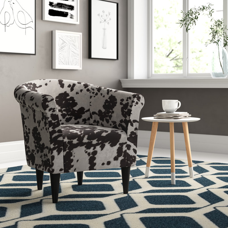 Liam Upholstered Barrel Chair, Cowboy Brown