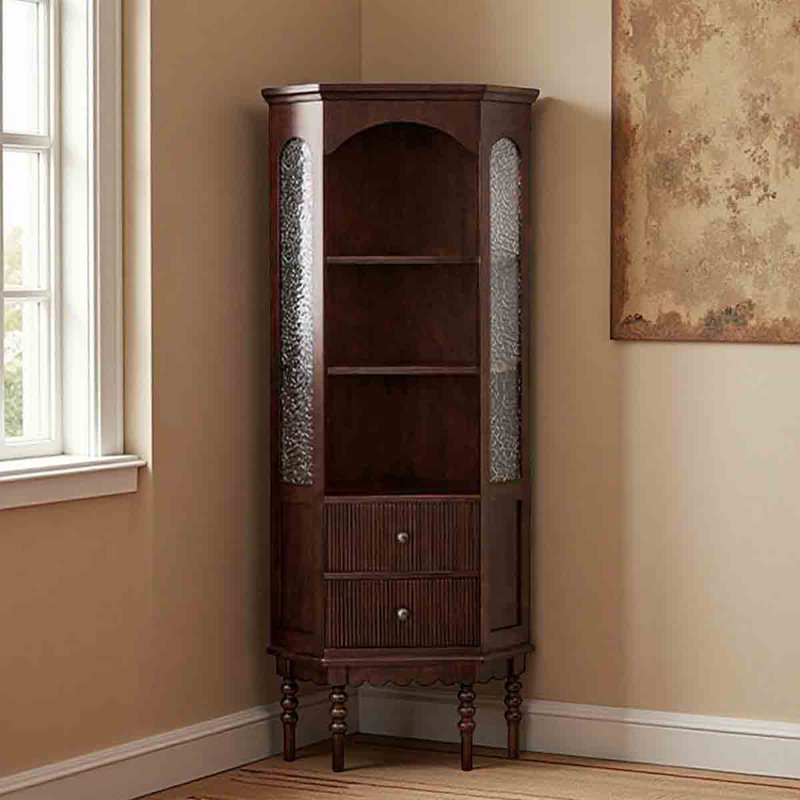 Armoire de coin française en noyer rétro