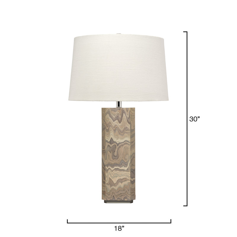 Canyon Wood Veneer Table Lamp, Sand Grey