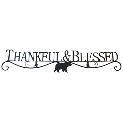 THANKFUL & BLESSED BEAR, 37"X7.5"