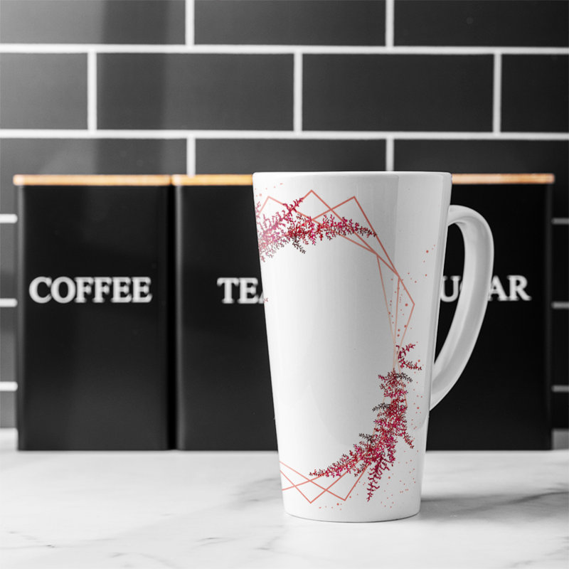 Flower And Geometric Shapes Latte Mug