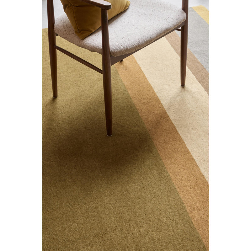 Hand Tufted Wool Striped Area Rug in Earth, Rectangle 4'7" x 6'7"