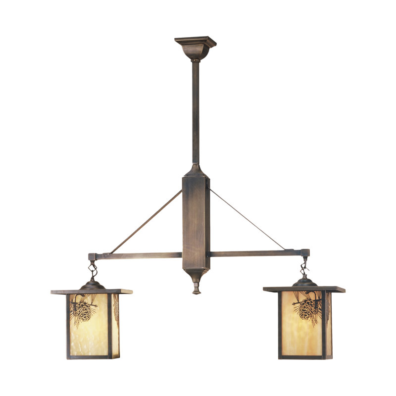 Hyde Park Winter Pine 2 - Light Antique Brass Kitchen Island Pendant