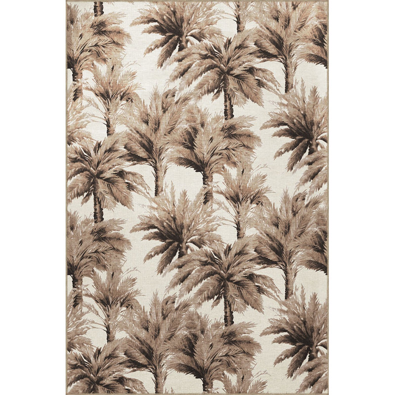 Tapis tropical lavable à la machine Tropical Design, Carré 3 pi 3 po