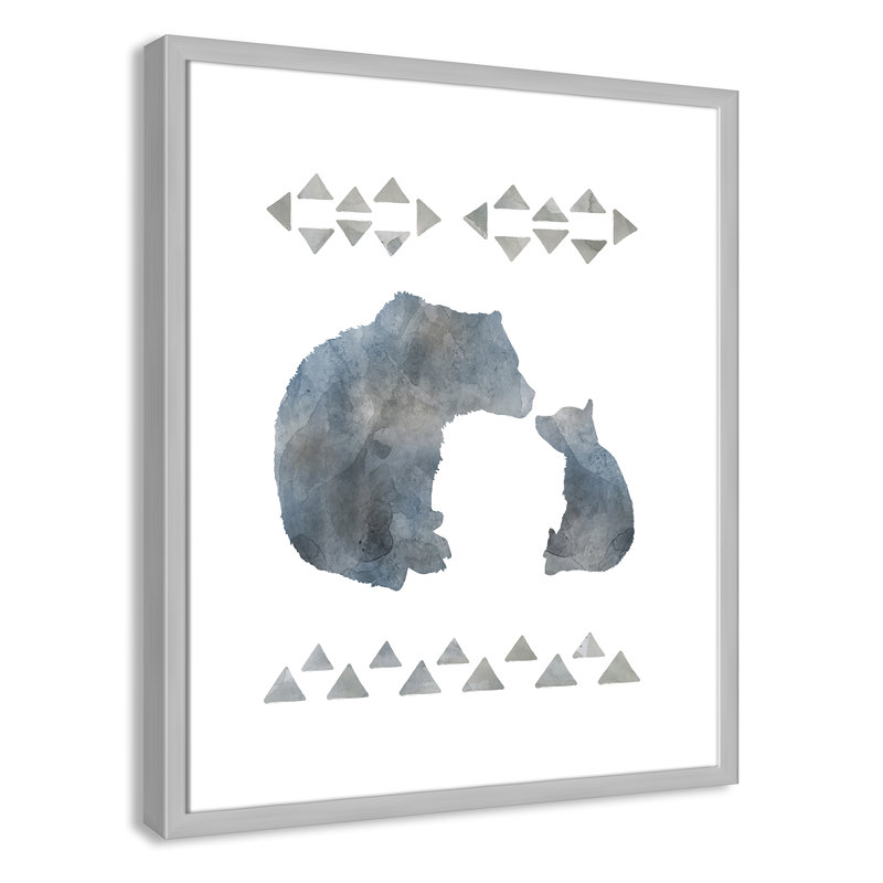 «Little Man Cave Bears», art encadré, H 24,5 po x l 20,5 po x P 1,18 po, Cadre argenté