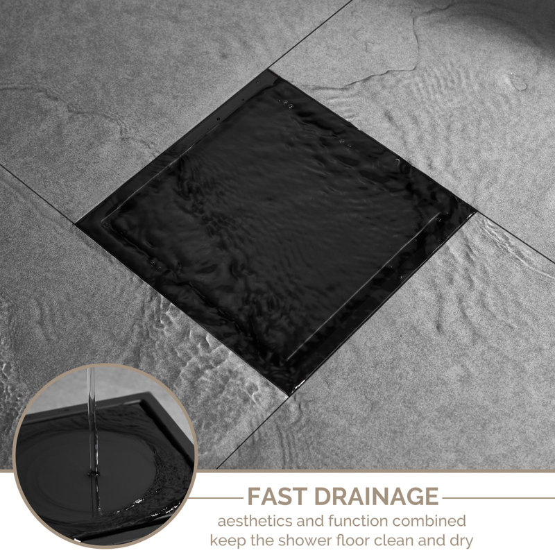 Tile-In Shower Drain, Black