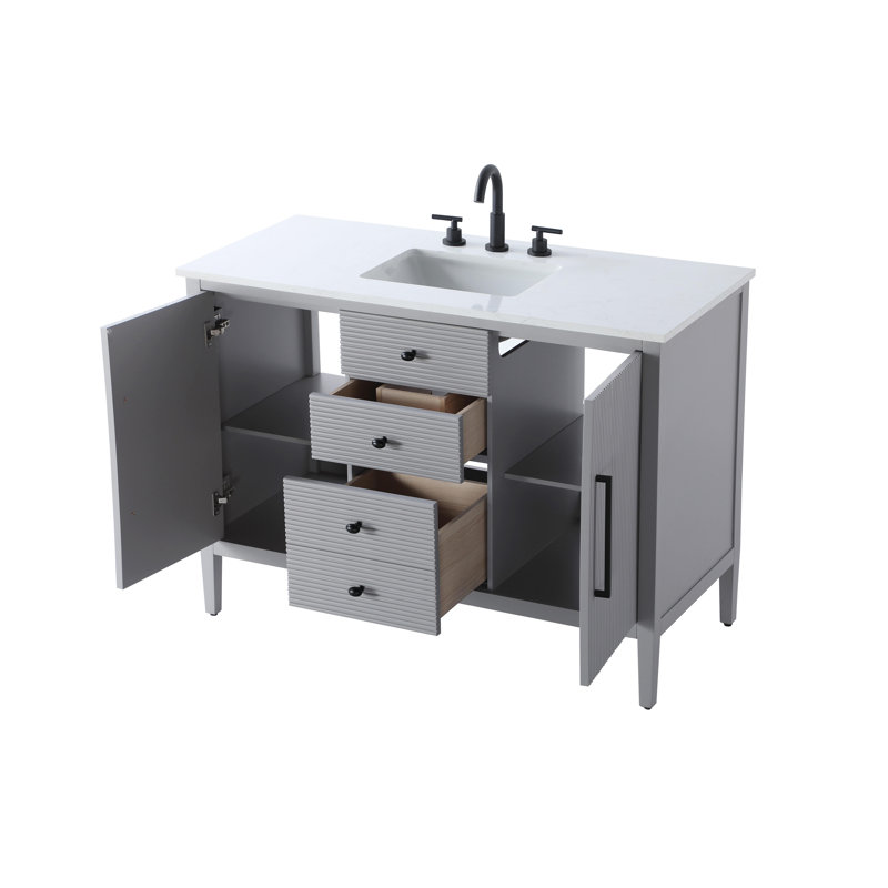Meuble-lavabo simple 48 po, Gris