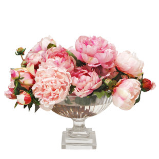 MIX PEONY IN STRIPE CUT BOWL