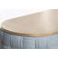 Table basse en chenille bleu sarcelle clair