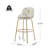  Rio Claro Indoor Metal Upholstered Barstools with Gold Frame, Low Back, Beige Set of 2-632754787