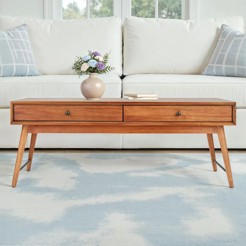 Andersen Solid Wood Top Single Coffee Table, Brown