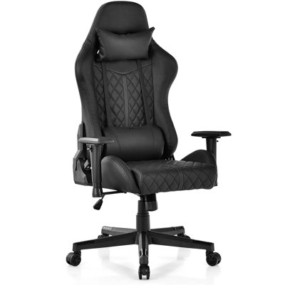 Costway Adjustable Ergonomic Faux Leather Swiveling PC & Racing Game Chair